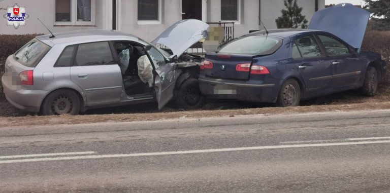 Niebezpieczne zderzenie audi i renault.