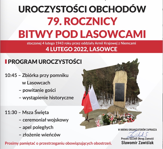 Obchody 79. rocznicy bitwy pod Lasowcami [PROGRAM WYDARZENIA]