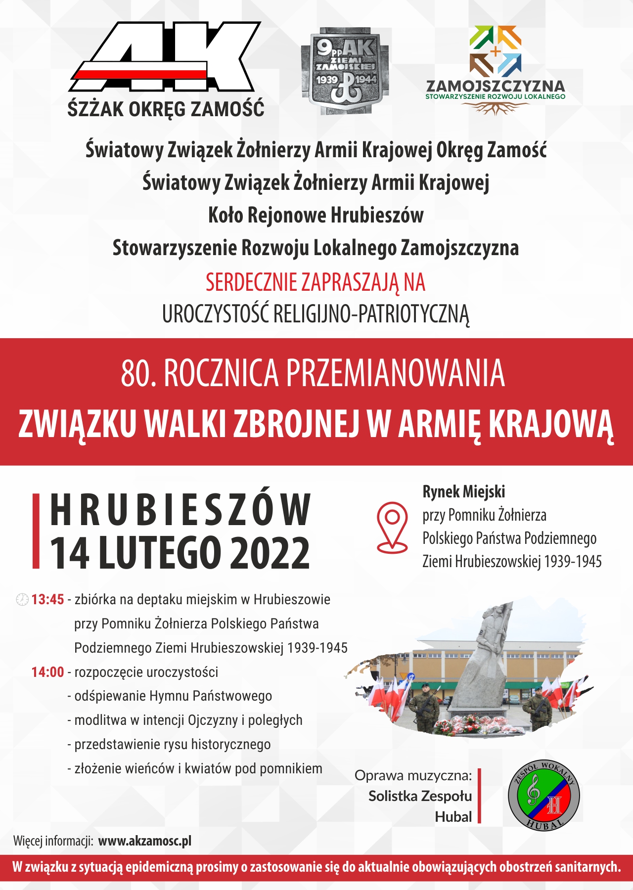 80 rocznica ak 2022 hrubieszow ost ZAMOŚĆ/REGION: Obchody 80. rocznicy przemianowania Związku Walki Zbrojnej w Armię Krajową [PROGRAM]