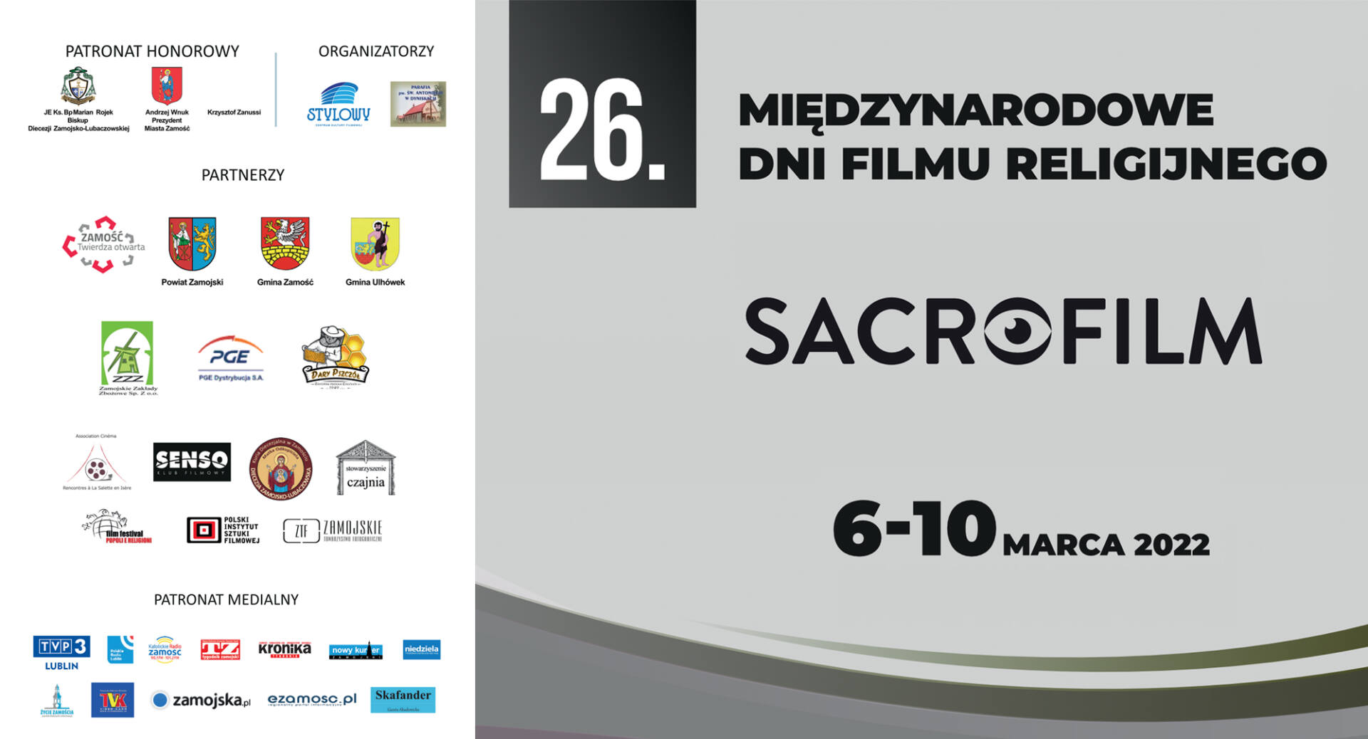 plansza sacrofilmv2 Przed nami 26. Sacrofilm. Wśród gości m.in.: Krzysztof Zanussi, Rafał Bryll, Vladyslaw Robski