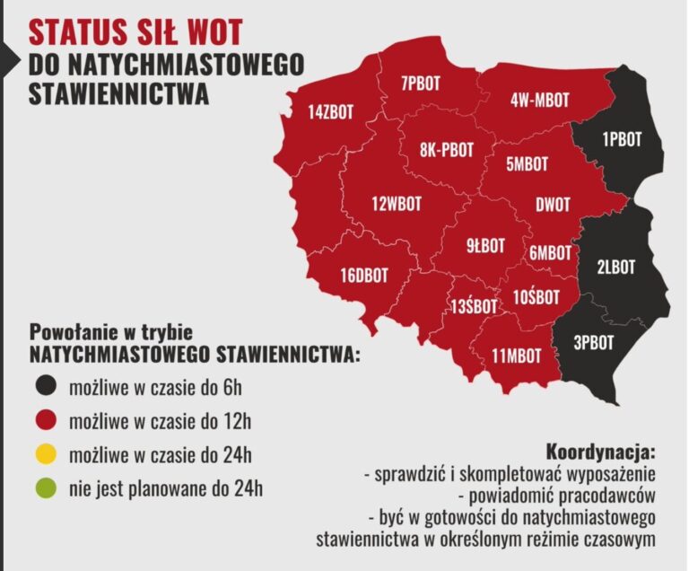 WOT: zmiana statusu do natychmiastowego stawiennictwa żołnierzy