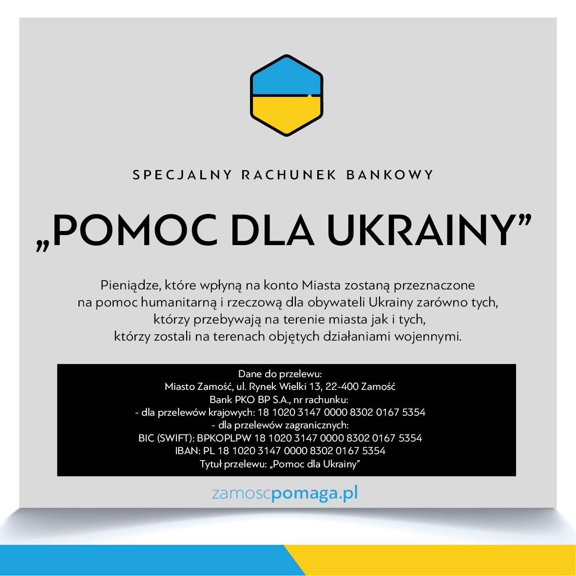 miasto zamosc pomoc dla ukrainy obszar roboczy 1 Miasto Zamość przygotowało kampanię promocyjną #zamoscpomaga.