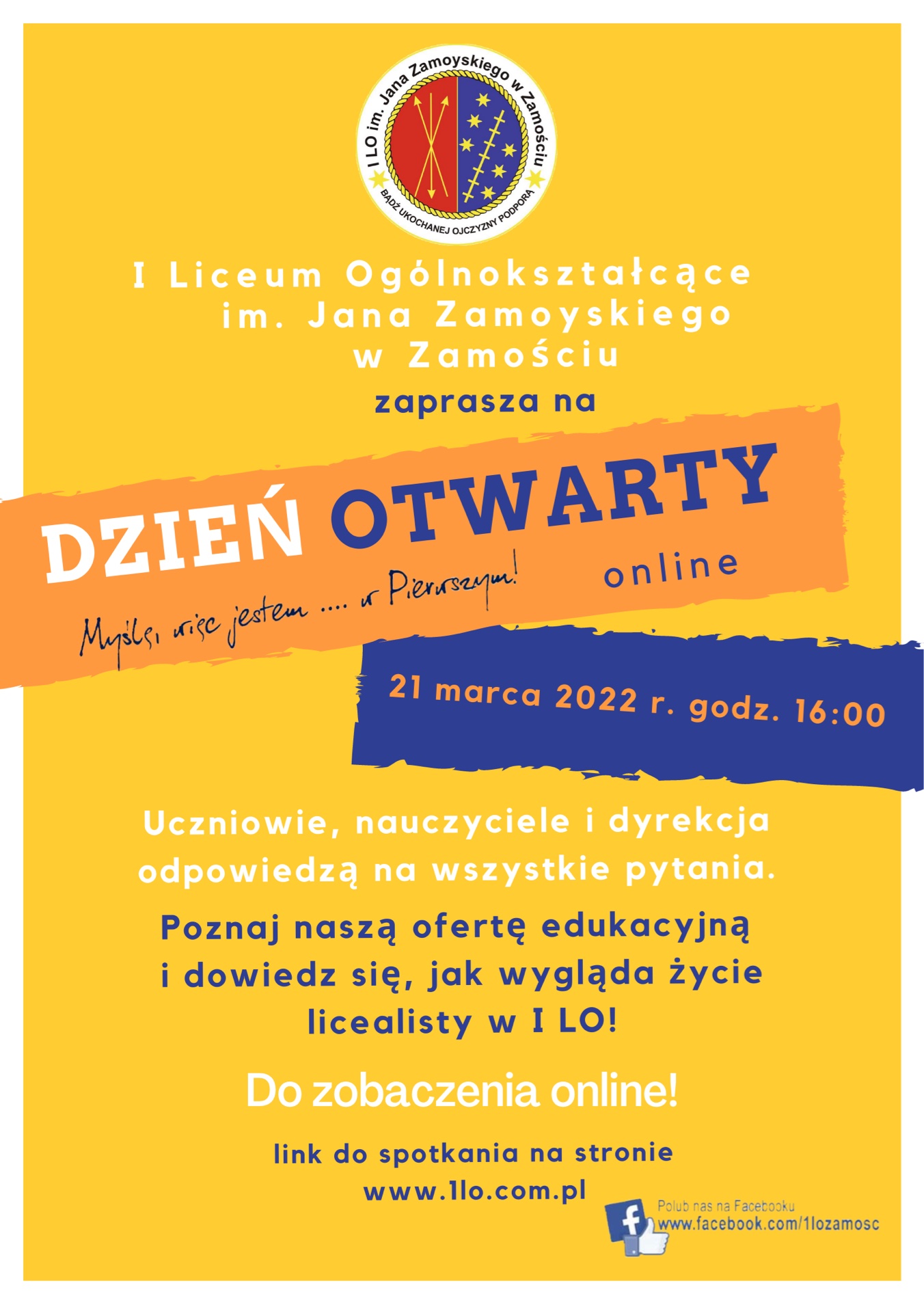 plakat 2 Dzień Otwarty I LO w Zamościu