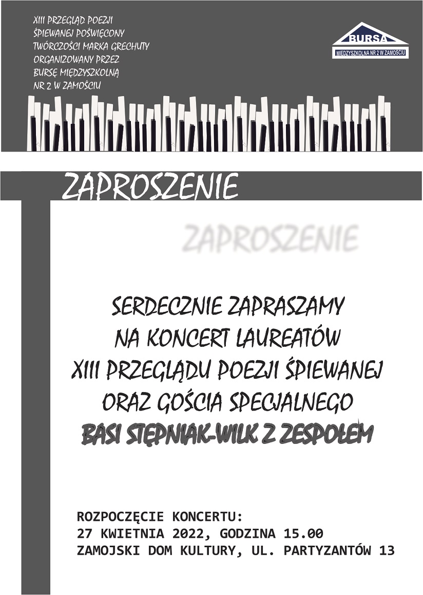 zaproszenie xiii przeglad rozm mniejszy Zaśpiewają piosenki Grechuty.