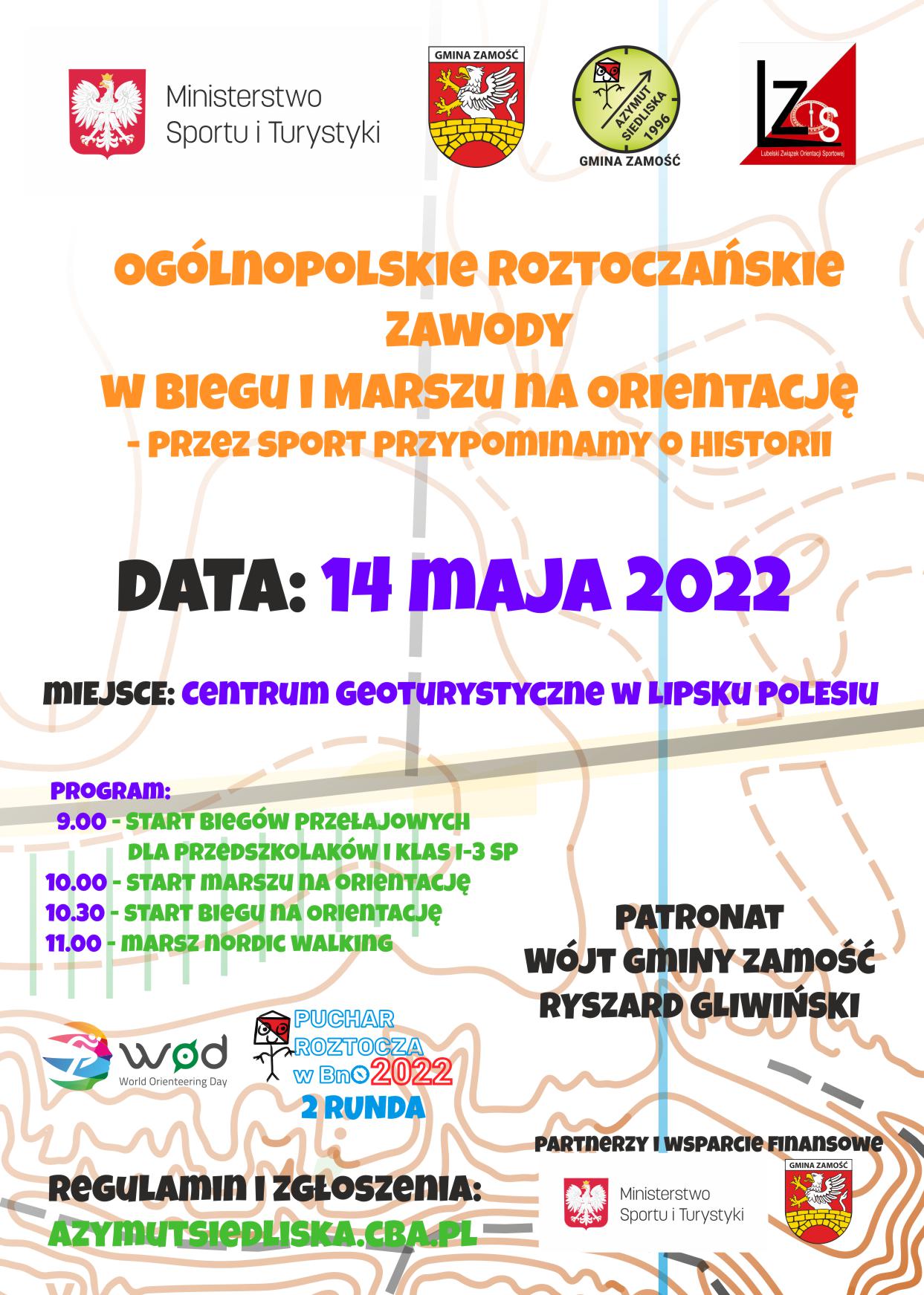 plakat roztoczanskie zawody orientacja 2022 2 Ogólnopolskie Roztoczańskie Zawody w Biegu i Marszu na Orientację
