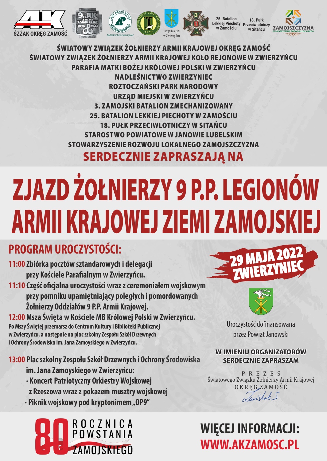 zwierzyniec zjazd 2022 3b Zjazd Żołnierzy 9 P.P. Legionów Armii Krajowej Ziemi Zamojskiej