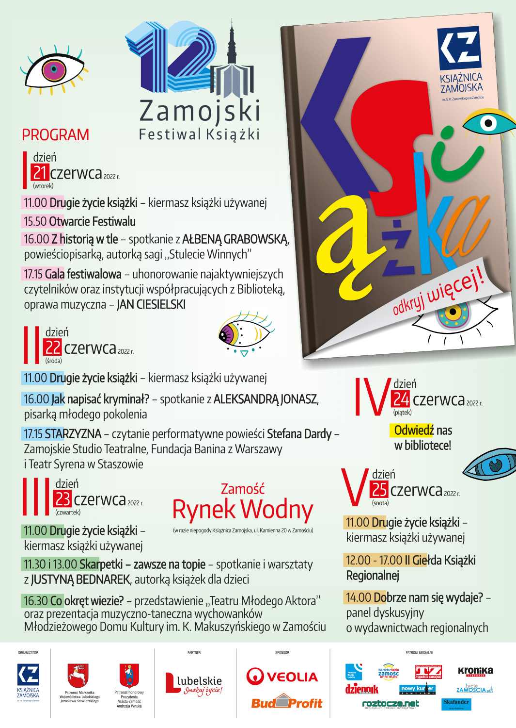 plakat 009 Przed nami 12. Zamojski Festiwal Książki ph. „Książka – odkryj więcej!”