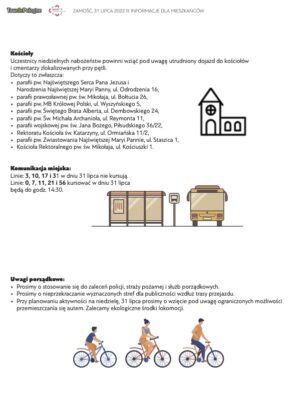 14217 informacja dla mieszkancow2 Zamknięte ulice i parkingi - sprawdź jak poruszać się po mieście w dniu Tour de Pologne