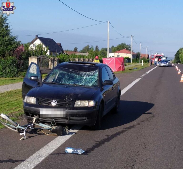 Tragiczny wypadek na DK nr 74. Nie żyje rowerzysta.