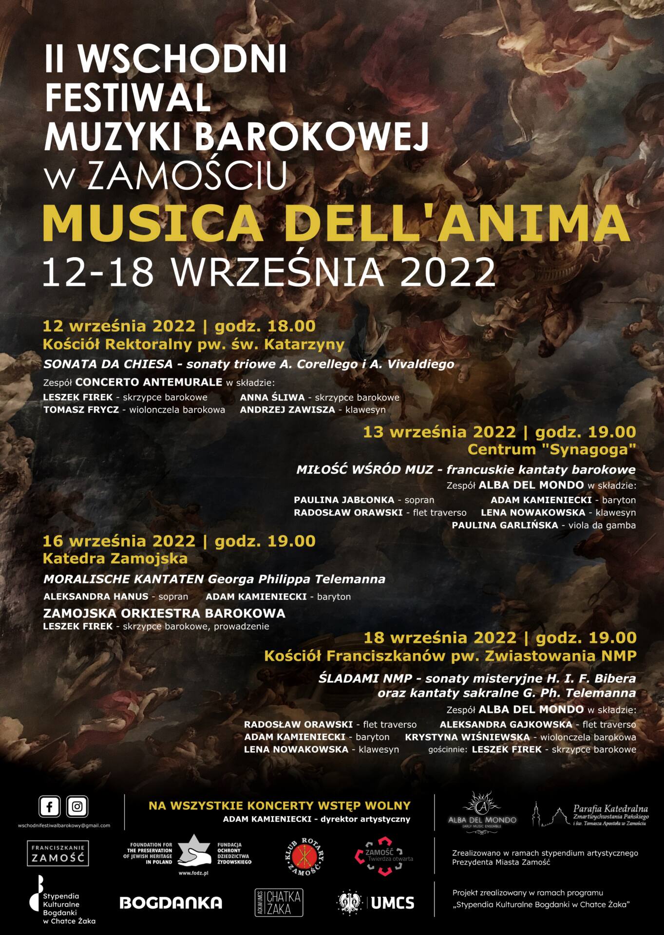 ii wschodni festiwal muzyki barokowej musica dellanima w zamosciu plakat online Wyjątkowe muzyczne wydarzenie w Zamościu! Festiwal Muzyki Barokowej