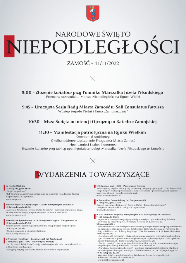 7132b 11 Listopada - program uroczystości