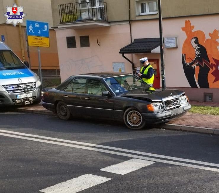 Wpadł, bo wjechał z tył radiowozu