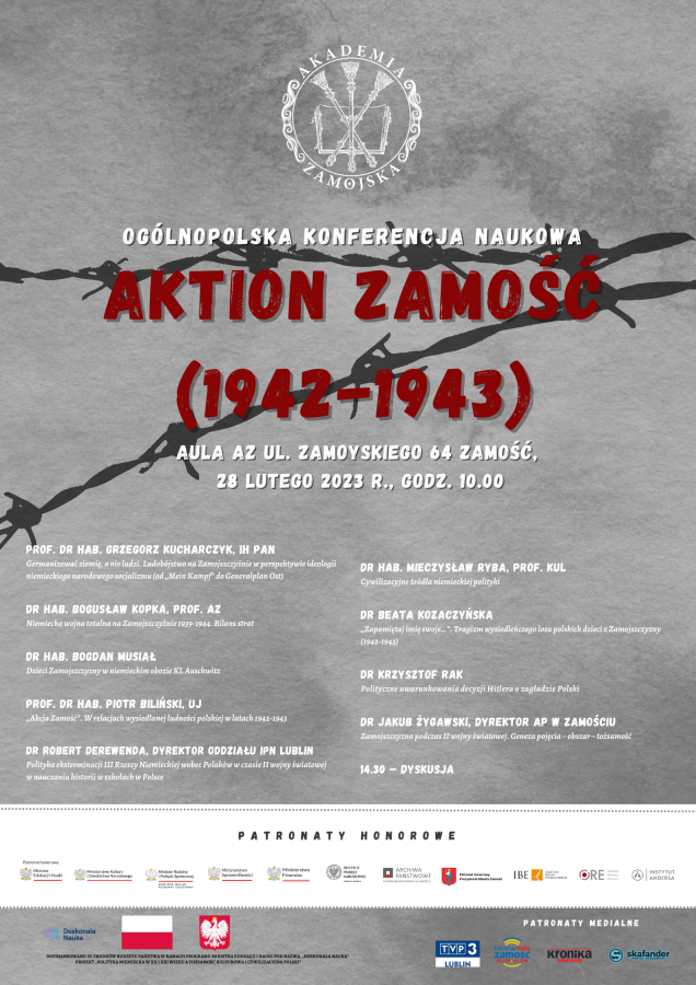 7255b Konferencja Naukowa Aktion Zamość (1942-1943) w Akademii Zamojskiej