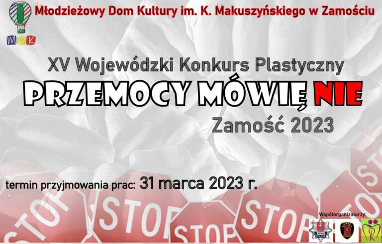 “Przemocy mówię NIE” konkurs plastyczny w MDK w Zamościu