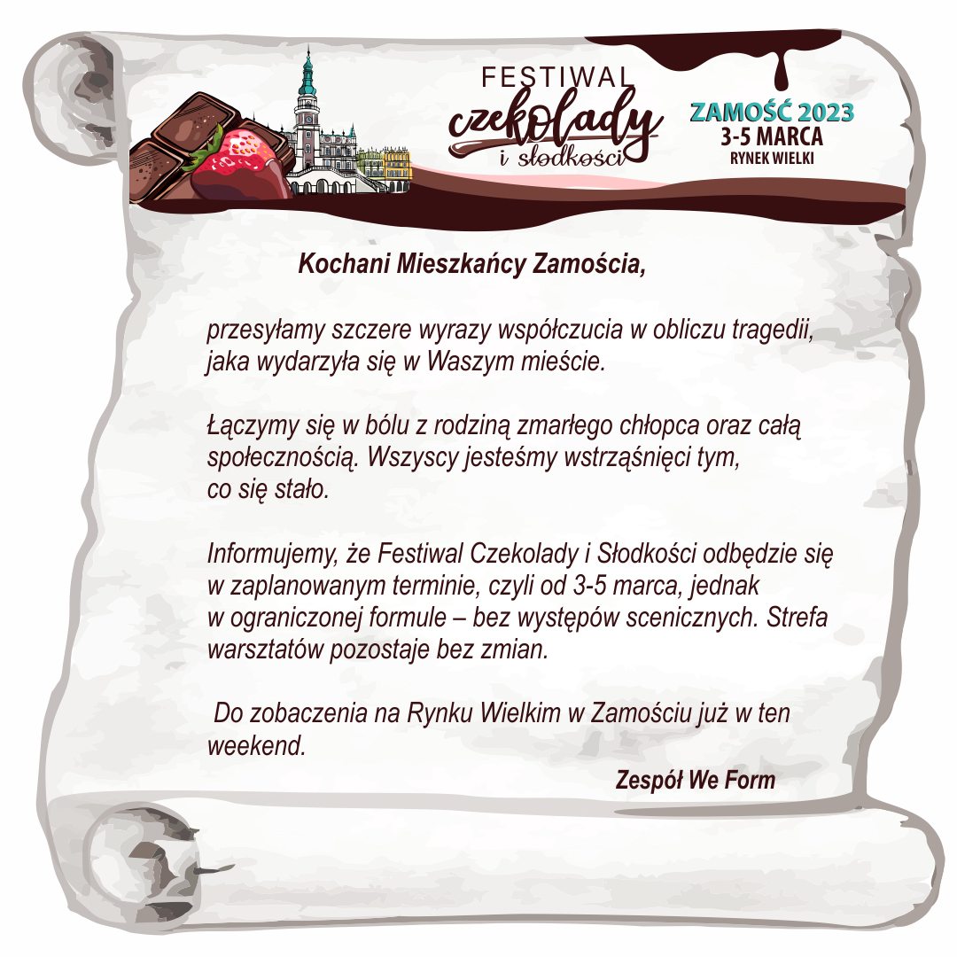 332555523 567222492038898 3159893257820668096 n (Aktualizacja) - Festiwal czekolady i słodkości w Zamościu (zobacz program)