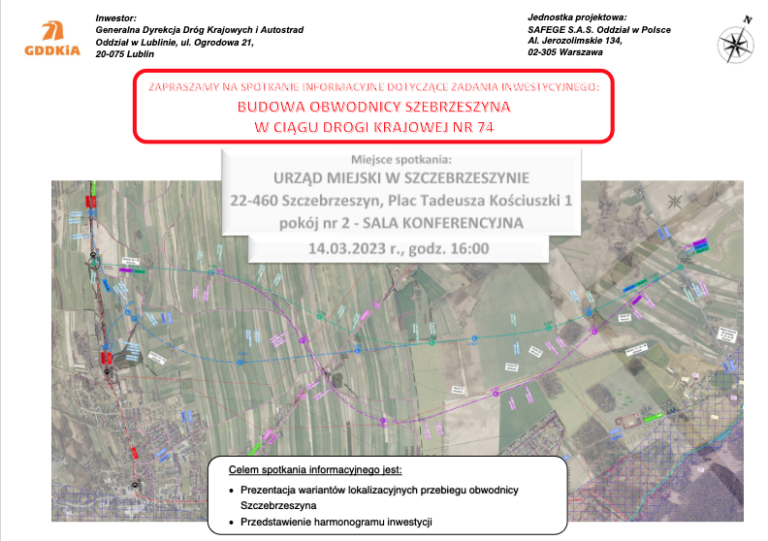 Ważne! Budowa Obwodnicy Szczebrzeszyna w ciągu drogi krajowej nr 74 – spotkanie