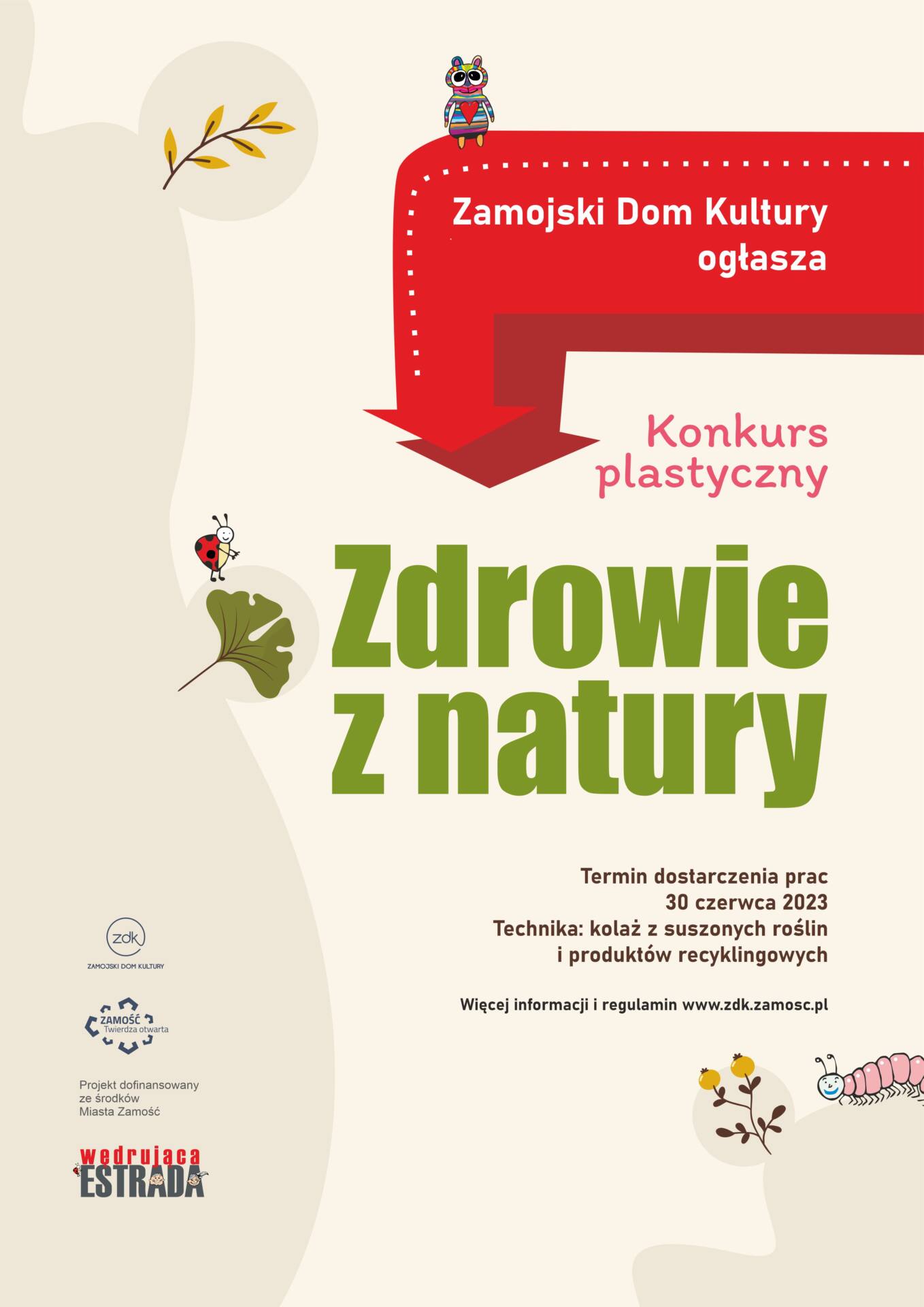 23 estrada konkurs pl afisz "Zdrowie z natury" konkurs na pracę plastyczną wykonaną z produktów recyklingowych