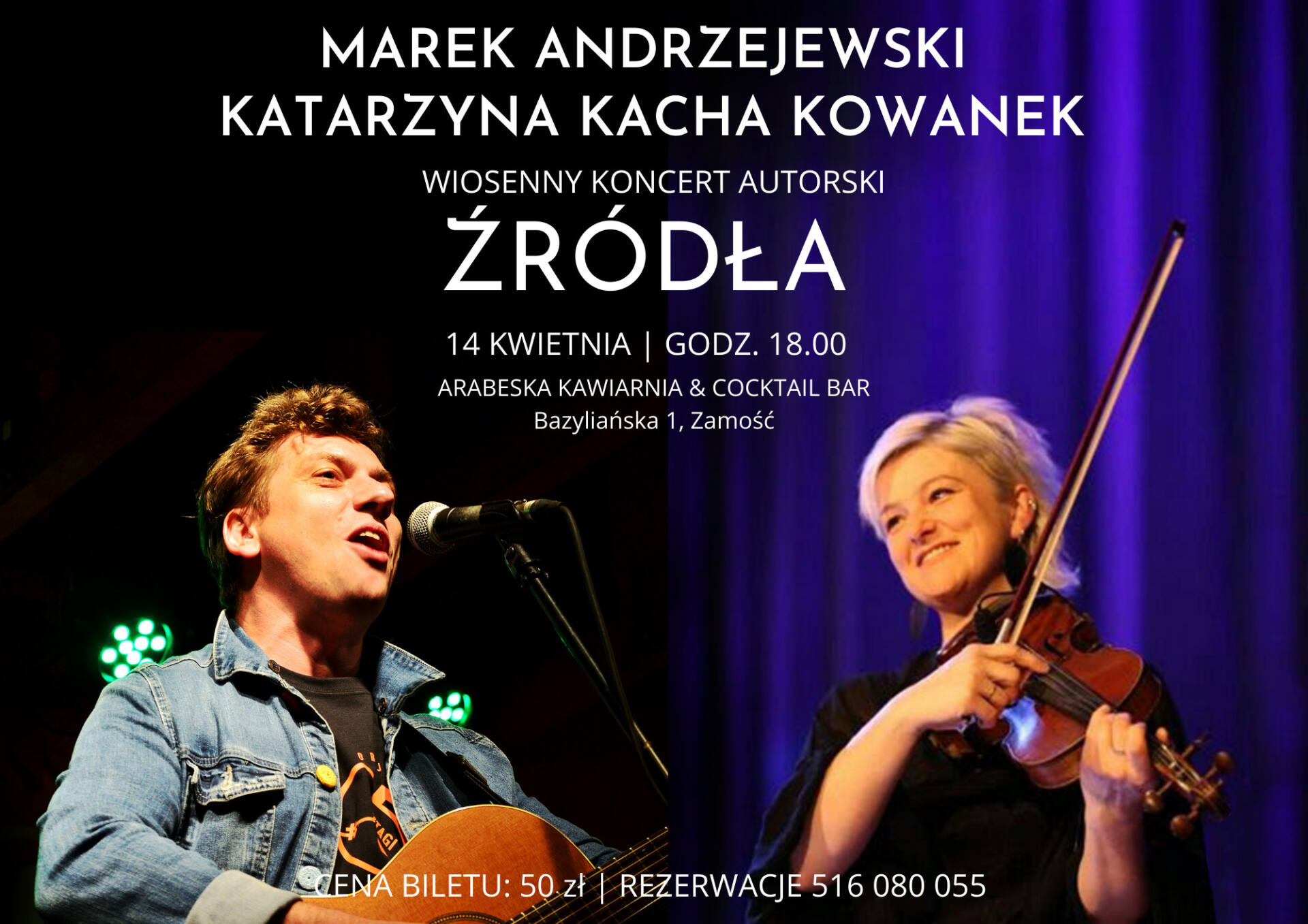 koncert arabeska kwiecien Wiosenny koncert w kawiarni Arabeska