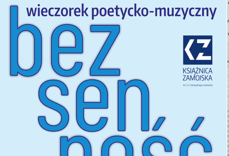 “Bezsenność” – wieczorek poetycko-muzyczny w Książnicy Zamojskiej