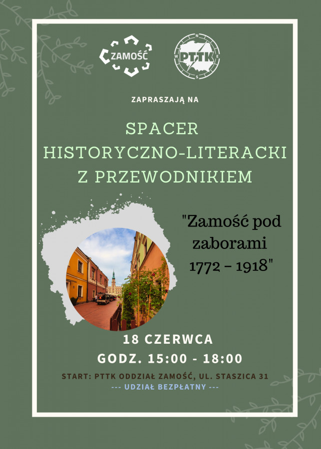 7412b 1 "Zamość pod zaborami" - bezpłatny spacer z przewodnikiem