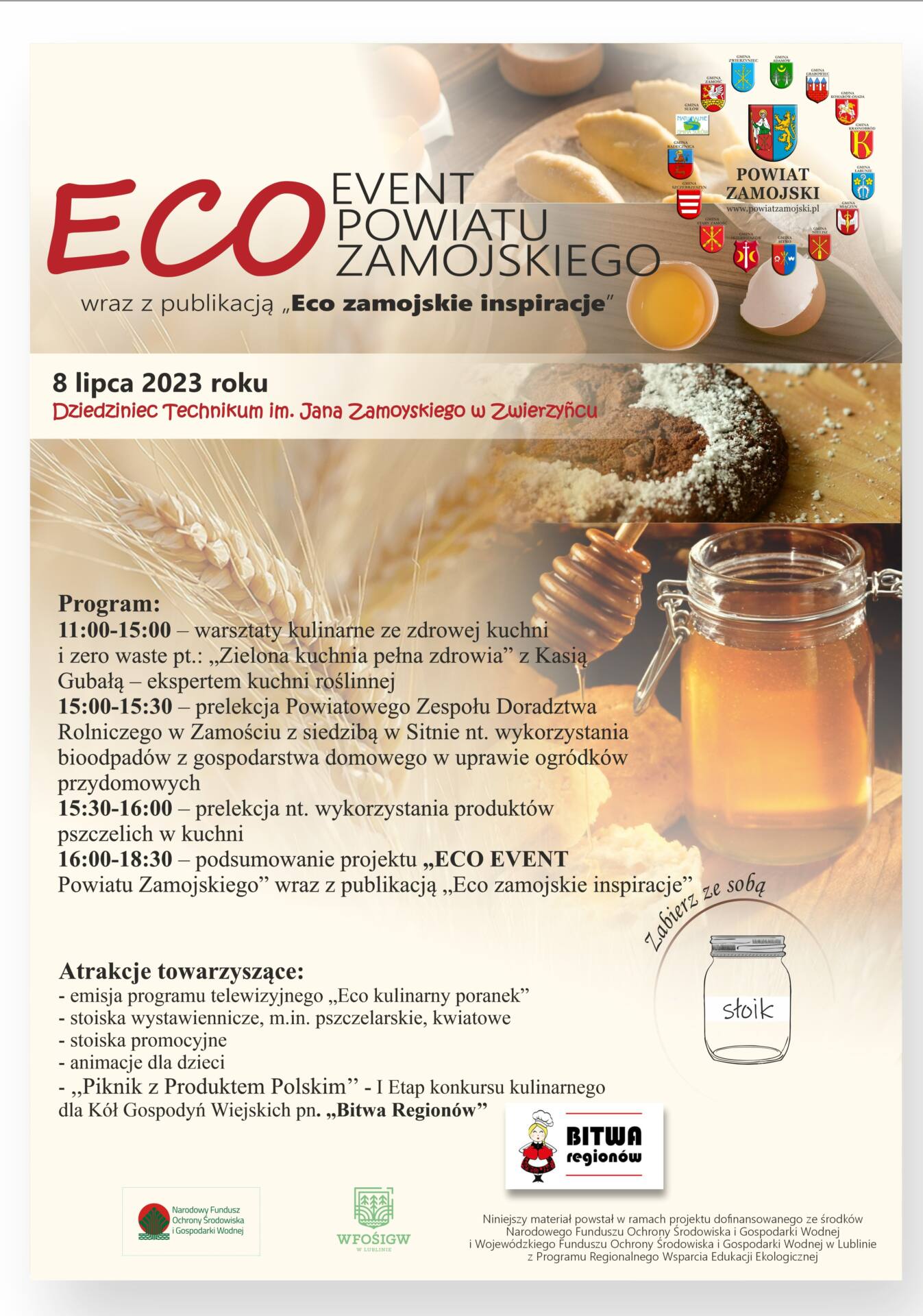 plakat eco Będzie zdrowo i smacznie. ECO EVENT Powiatu Zamojskiego [ZAPROSZENIE+PROGRAM]