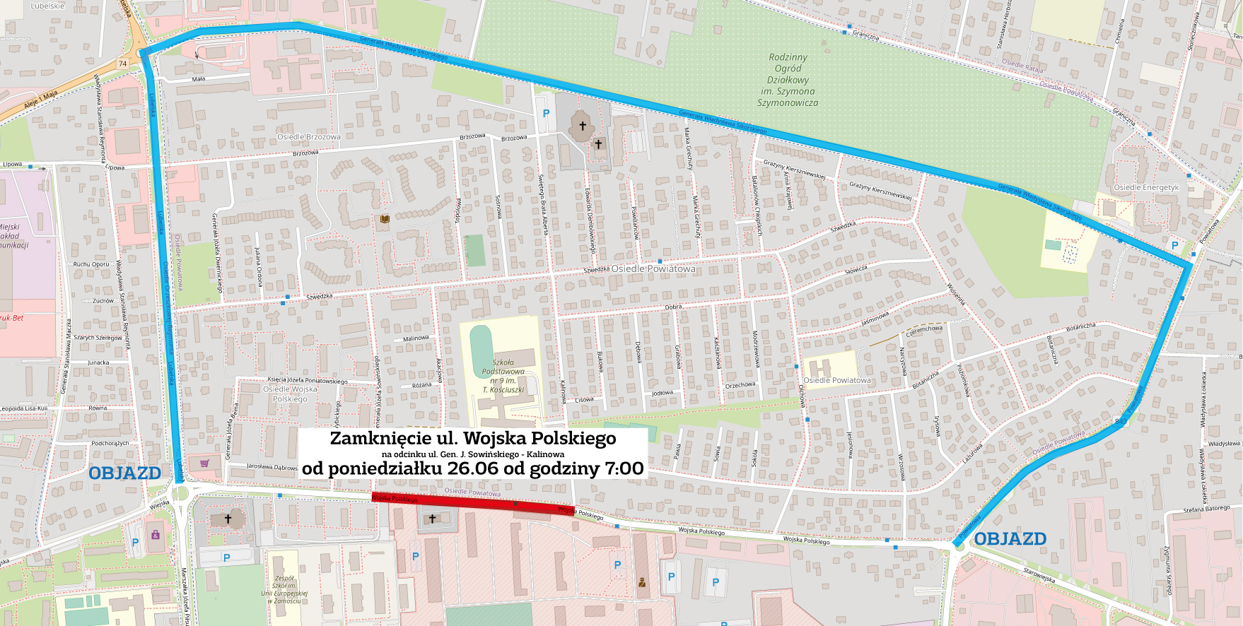 sowinskiego kalinowa obszar roboczy 1 Uwaga! Kolejne utrudnienia na zamojskich ulicach!