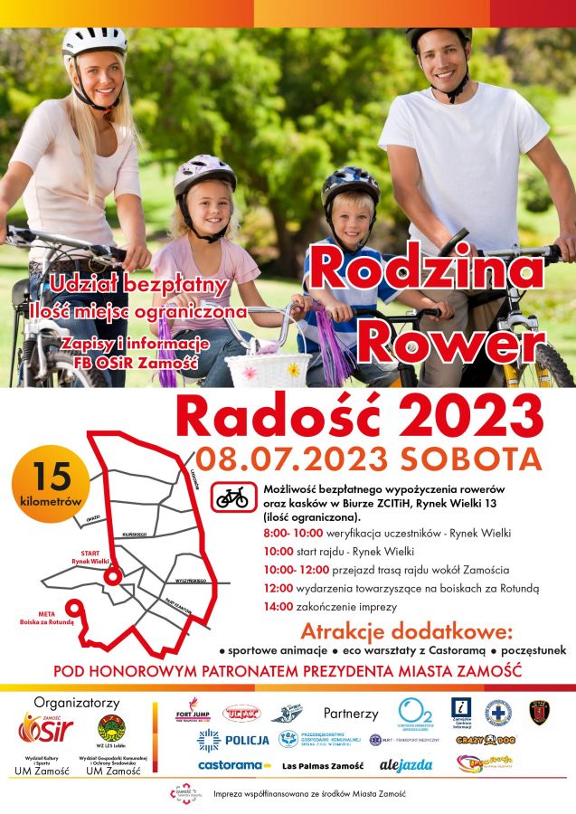 7451b Zamość: Rajd rowerowy "Rodzina, Rower, Radość 2023" Trwają zapisy