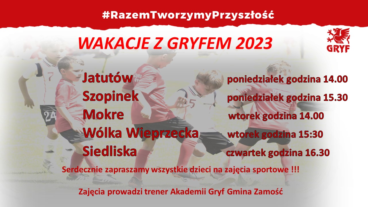 wakacje Wakacyjne zajęcia z Gryfem