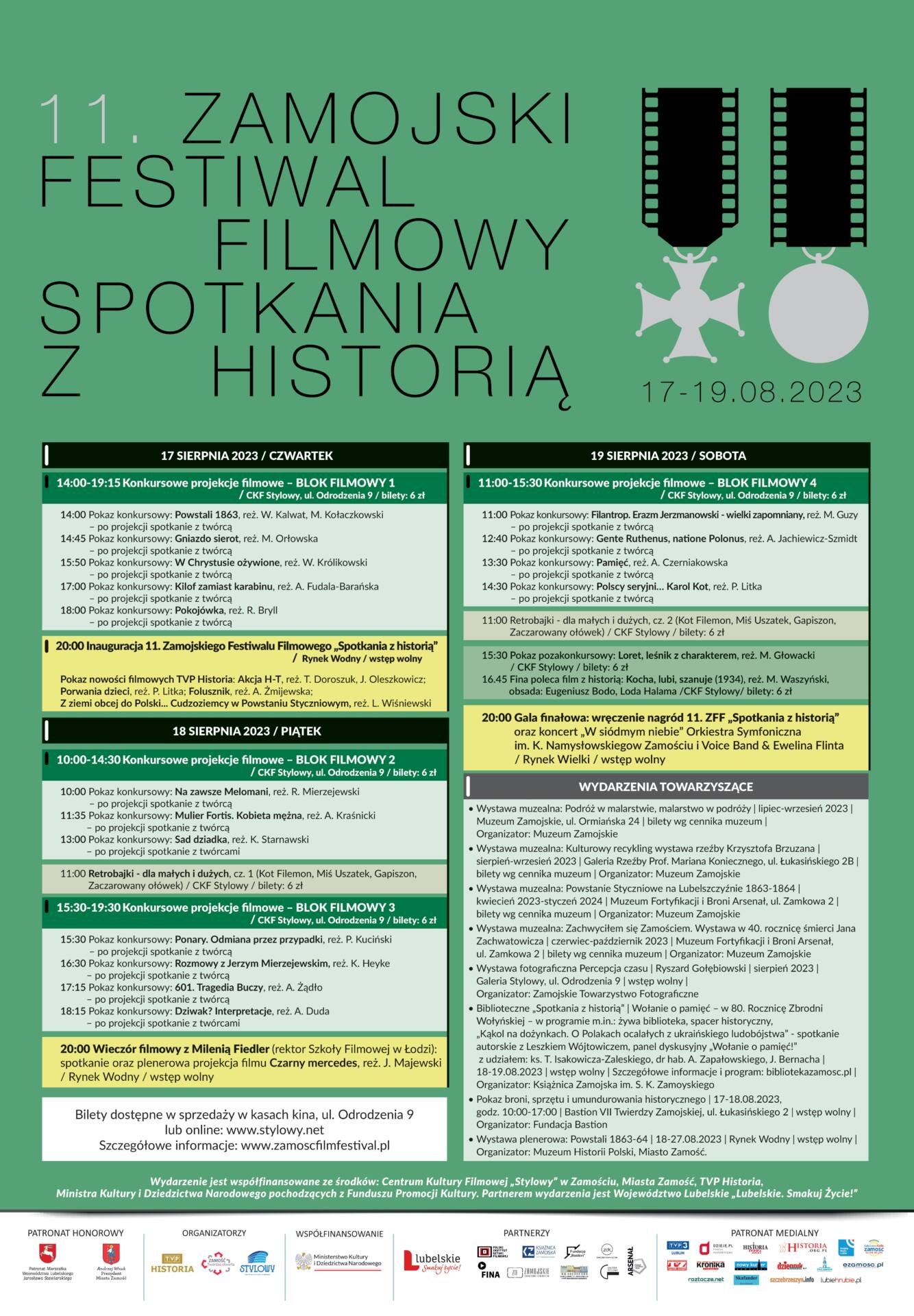 11 zff afisz 11. Zamojski Festiwal Filmowy „Spotkania z historią”. Publikujemy szczegółowy program