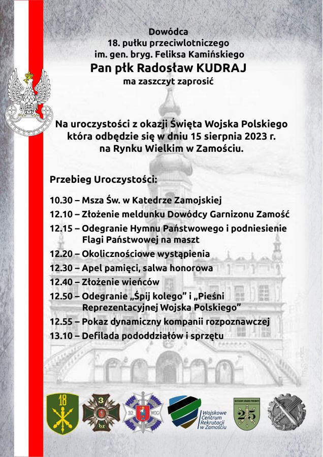 7491b Zapraszamy na Święto Wojska Polskiego - "Silna Biało-Czerwona". Publikujemy program.