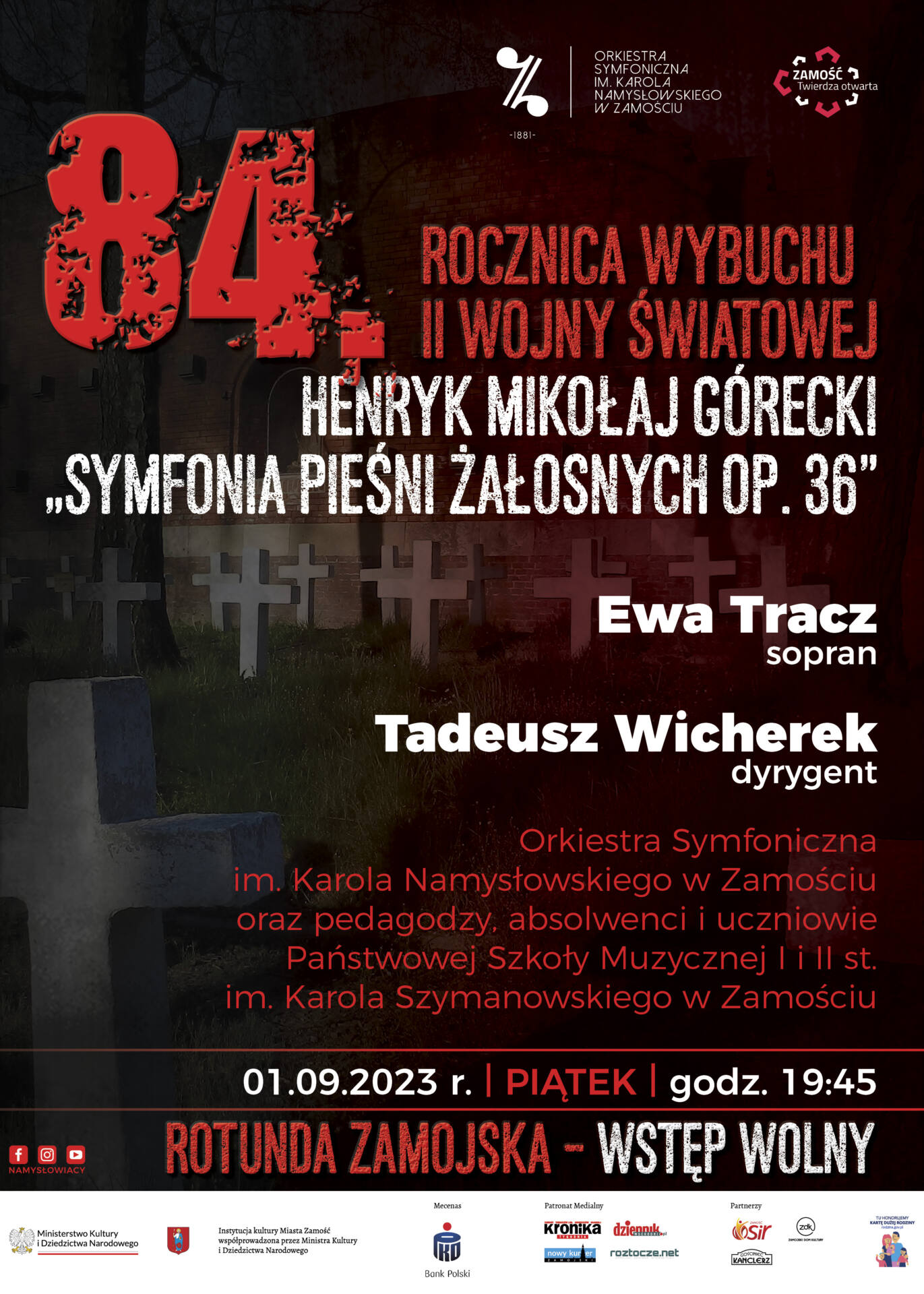 orkiestra plakat koncert w dniu 01092023 Wrześniowe uroczystości patriotyczne w Zamościu [PROGRAM]