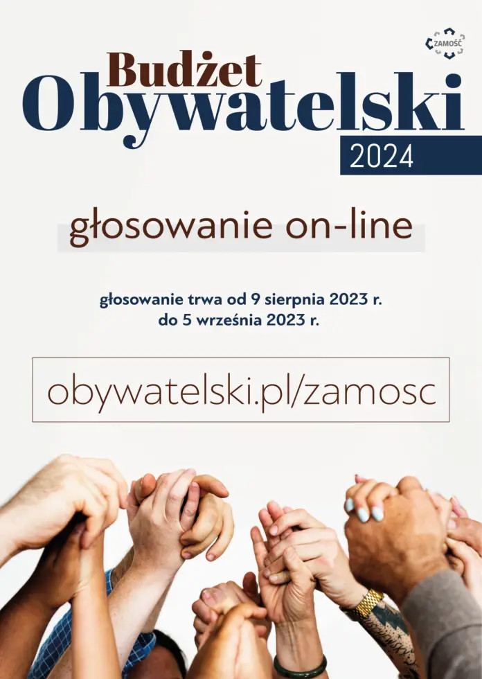 plakat budzet obywatelski 2024 glosowanie online obszar roboczy 1 2 Przypomnienie o głosowaniu na Budżet Obywatelski Miasta Zamość na 2024 rok. UDOSTĘPNIJ!