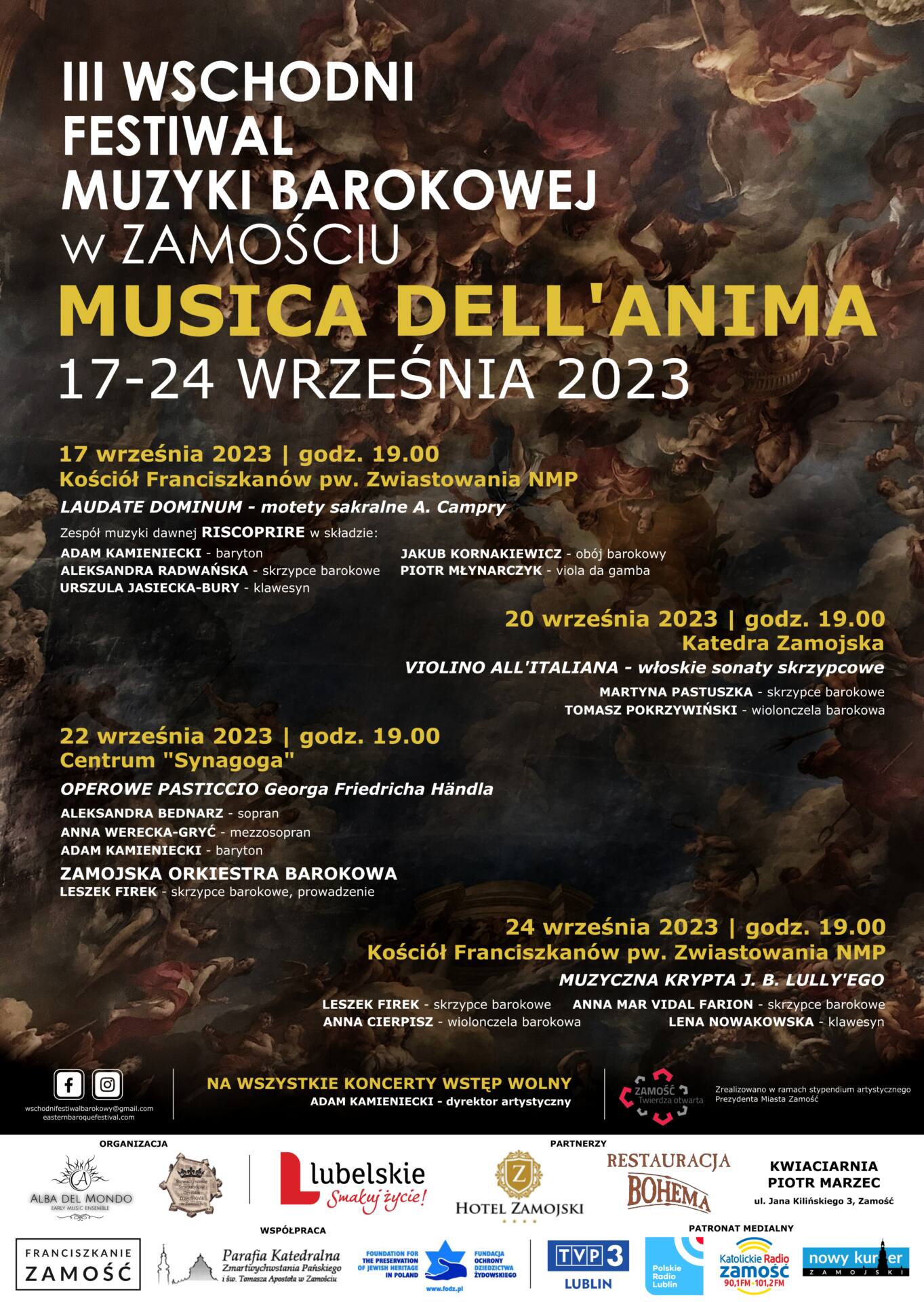 plakat iii wschodniego festiwalu muzyki barokowej w zamosciu III Wschodni Festiwal Muzyki Barokowej w Zamościu - Muzyka duszy [PROGRAM]