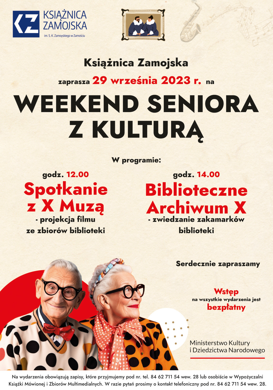 plakat seniorzy 02 Weekend Seniora z Kulturą organizuje Książnica Zamojska [PROGRAM]