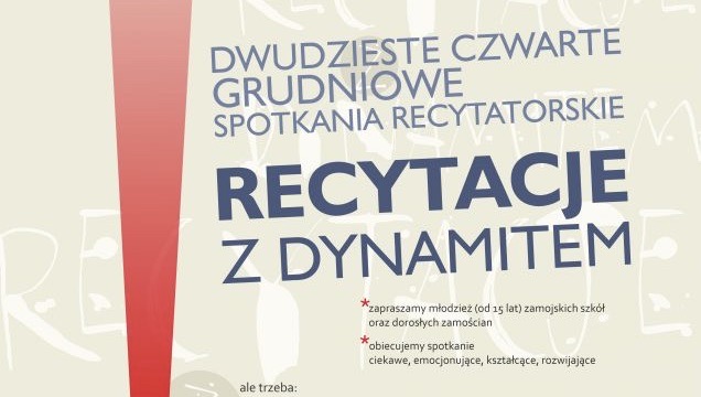 “Recytacje z dynamitem” w ZDK. Dla dorosłych i młodzieży